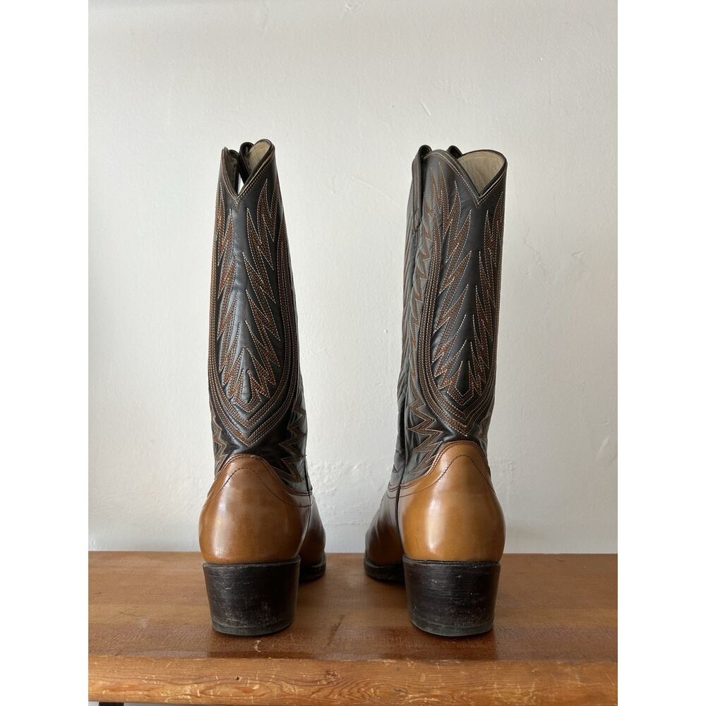 Dan Post 6994 Western Boots Brown Black Biltrite Cowboy Leather Men's Size 8 - Picture 4 of 12